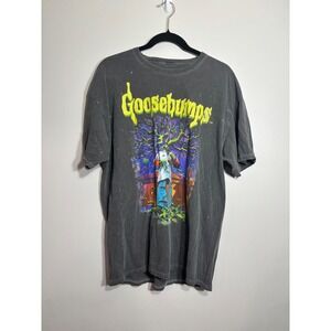 Goosebumps Graphic T Shirt Large Washed Black Horror Tree Monster Graphic Tee
